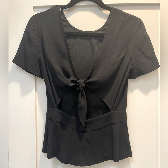 A.L.C. Black Top Open Back + Tie - Picture 1 of 4